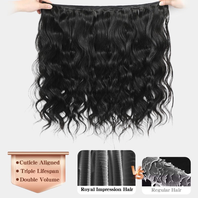 ROYAL IMPRESSION 16A Brazilian Virgin Hair Body Wave 3 Bundles 16" 18" 20" 300g Virgin Brazilian Remy Body Wave Human Hair Bundles 100% Unprocessed Brazilian Virgin Remy Human Hair Bundles Natural Color - Image 3